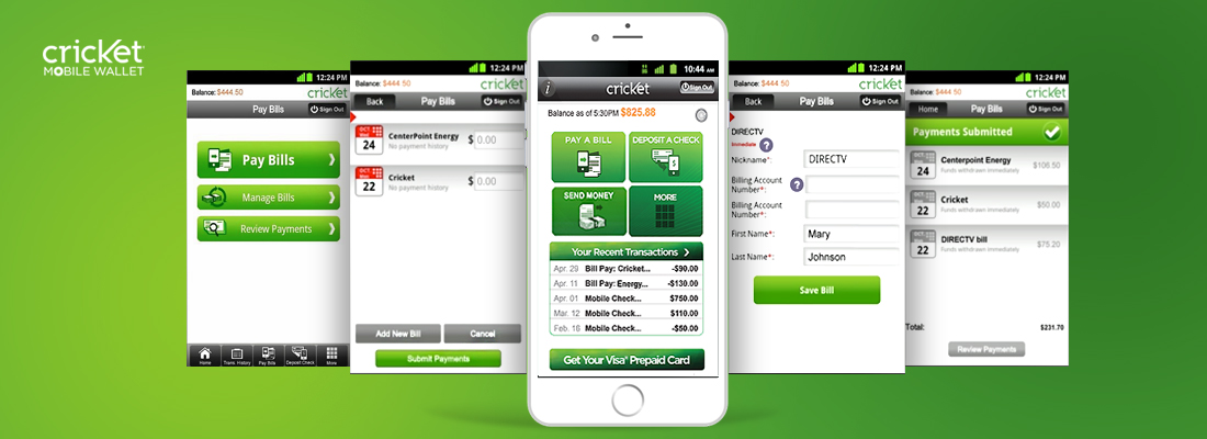 Cricket Wallet Mobile App UI Design